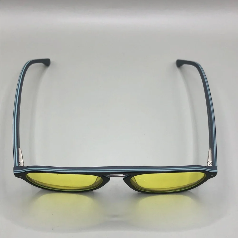 YesGlasses YesLook Grandpa Acetate Black Aviator Yellow Tinted Sunglasses Unisex